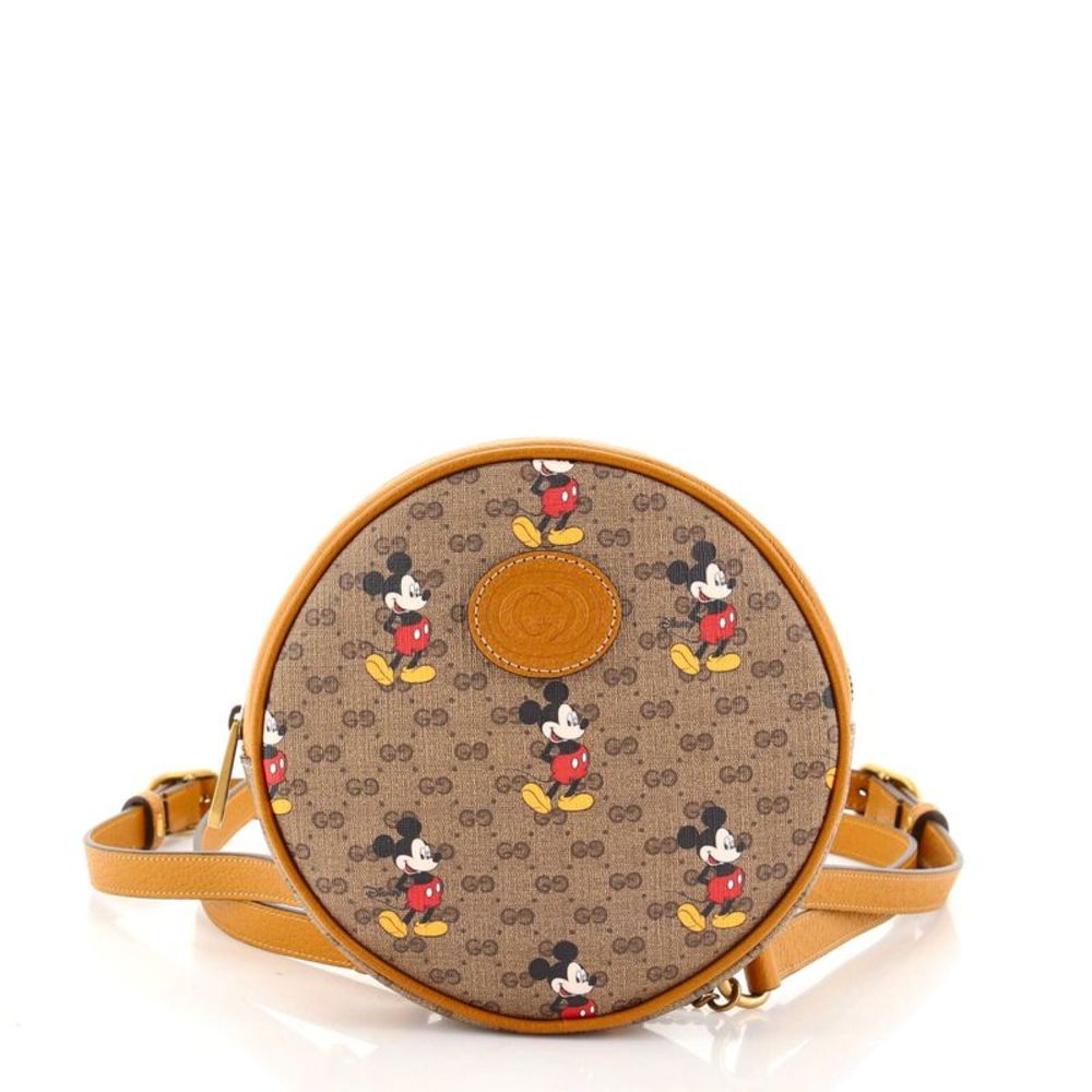 Gucci Brown and Tan Mickey Mouse Round Bag